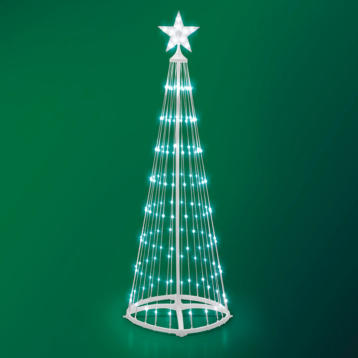 DICTROLUX - Albero di Natale Luminoso con Pannello Solare 170 microled Bianco Freddo - h150 cm diametro 50 cm