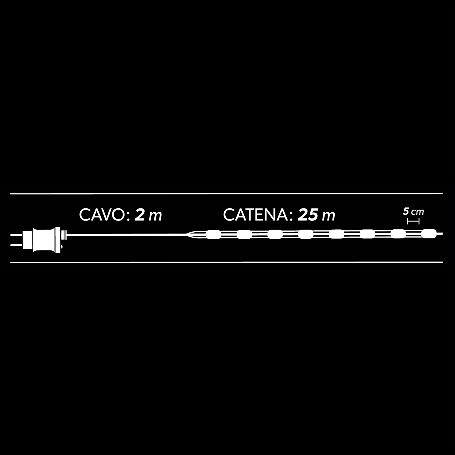 DICTROLUX - Catena Luminosa 500 MicroLED Bianco Caldo Linear 25 metri