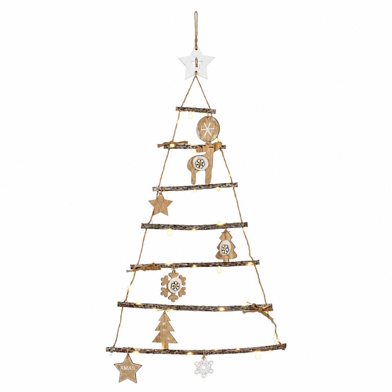 DICTROLUX - Decorazione Albero Natalizio con 40 micro LED Bianco Caldo h90 cm
