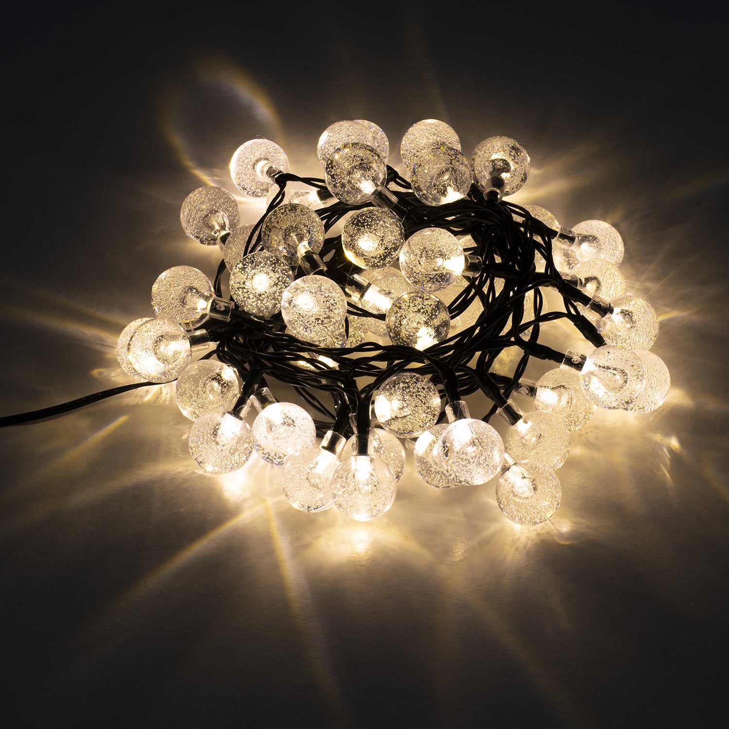 DICTROLUX - Catena Luminosa 48 LED a Sfera Bianco Caldo 4,8 metri