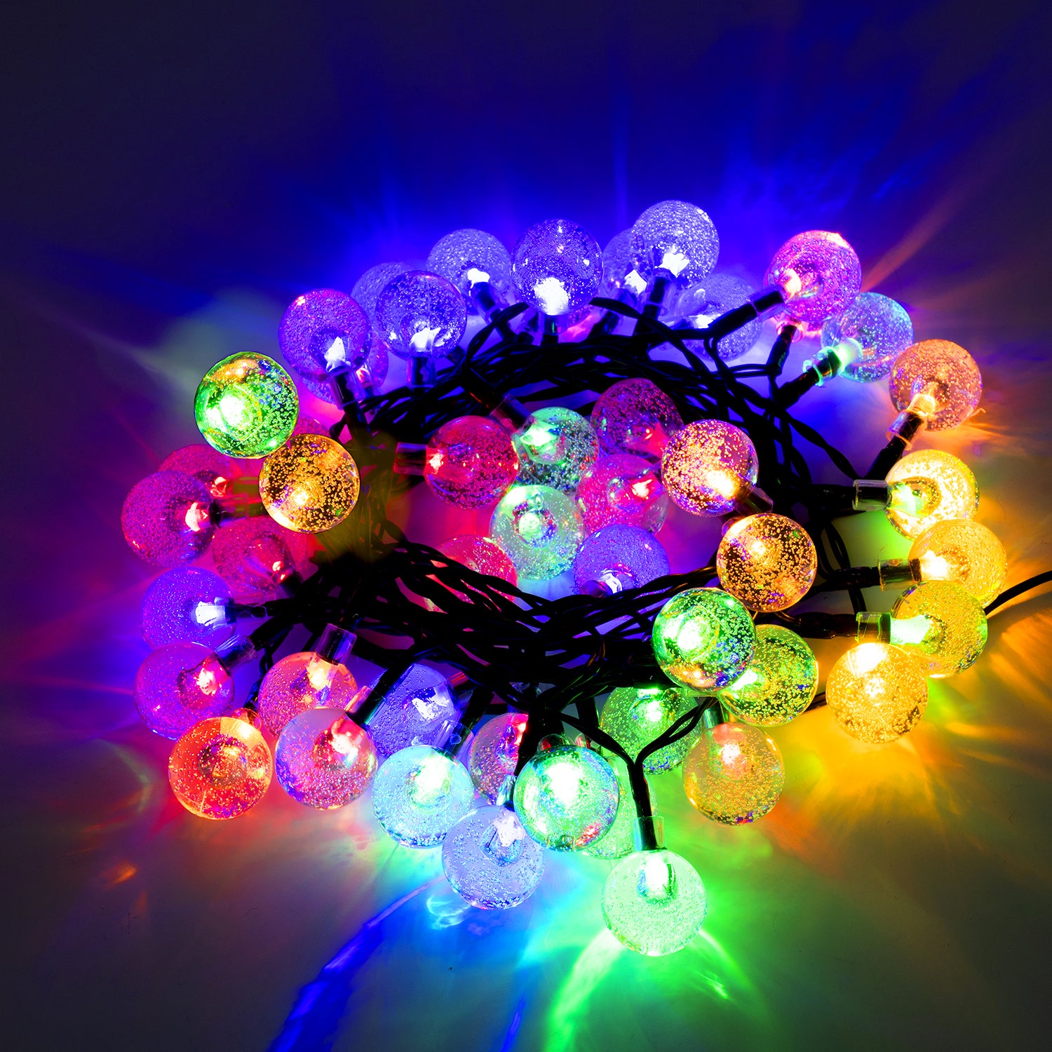 DICTROLUX - Catena Luminosa 48 LED a Sfera Multicolor 4,8 metri