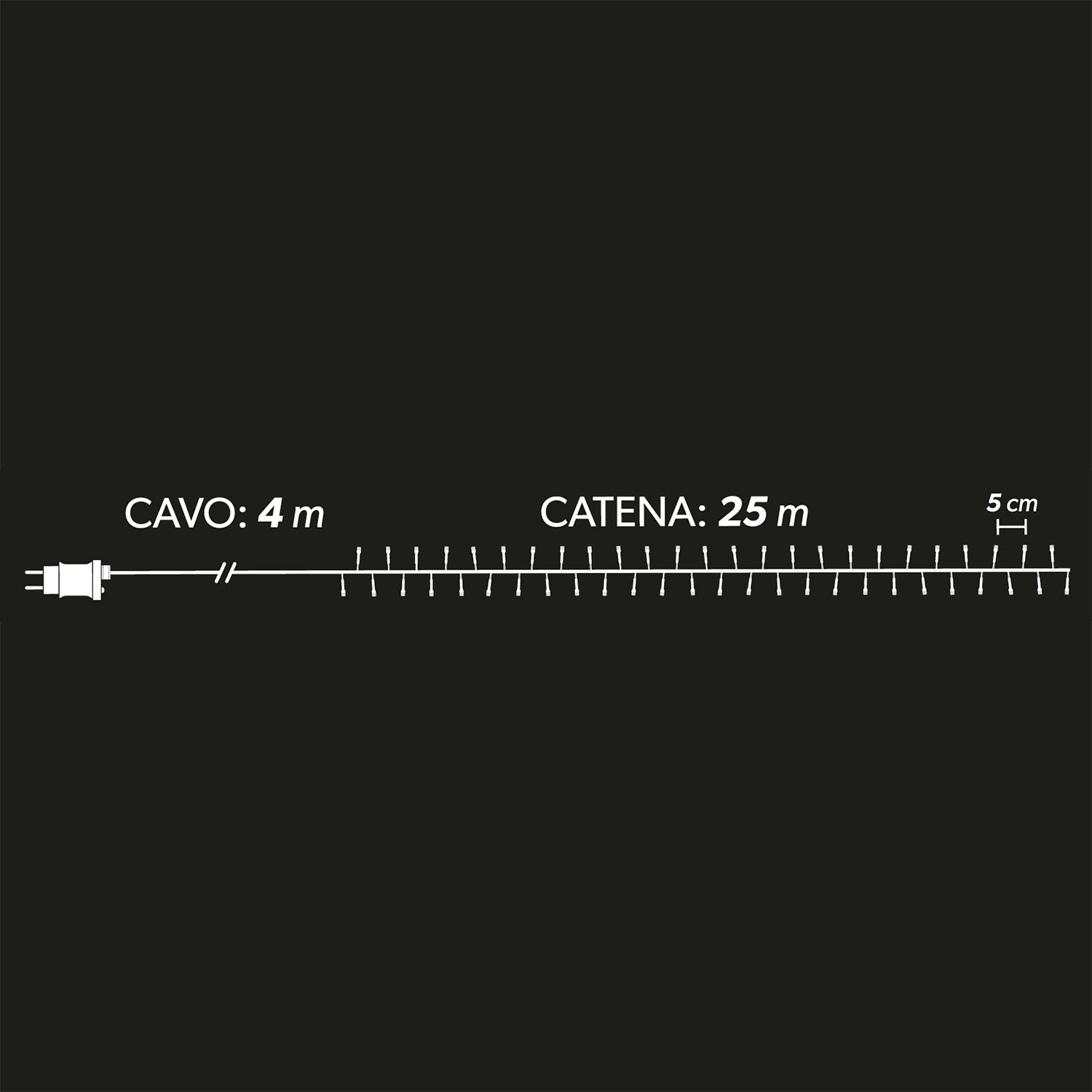 DICTROLUX - Catena Luminosa 500 Led Bianco Caldo Mix Flash - 25 metri di catena luminosa