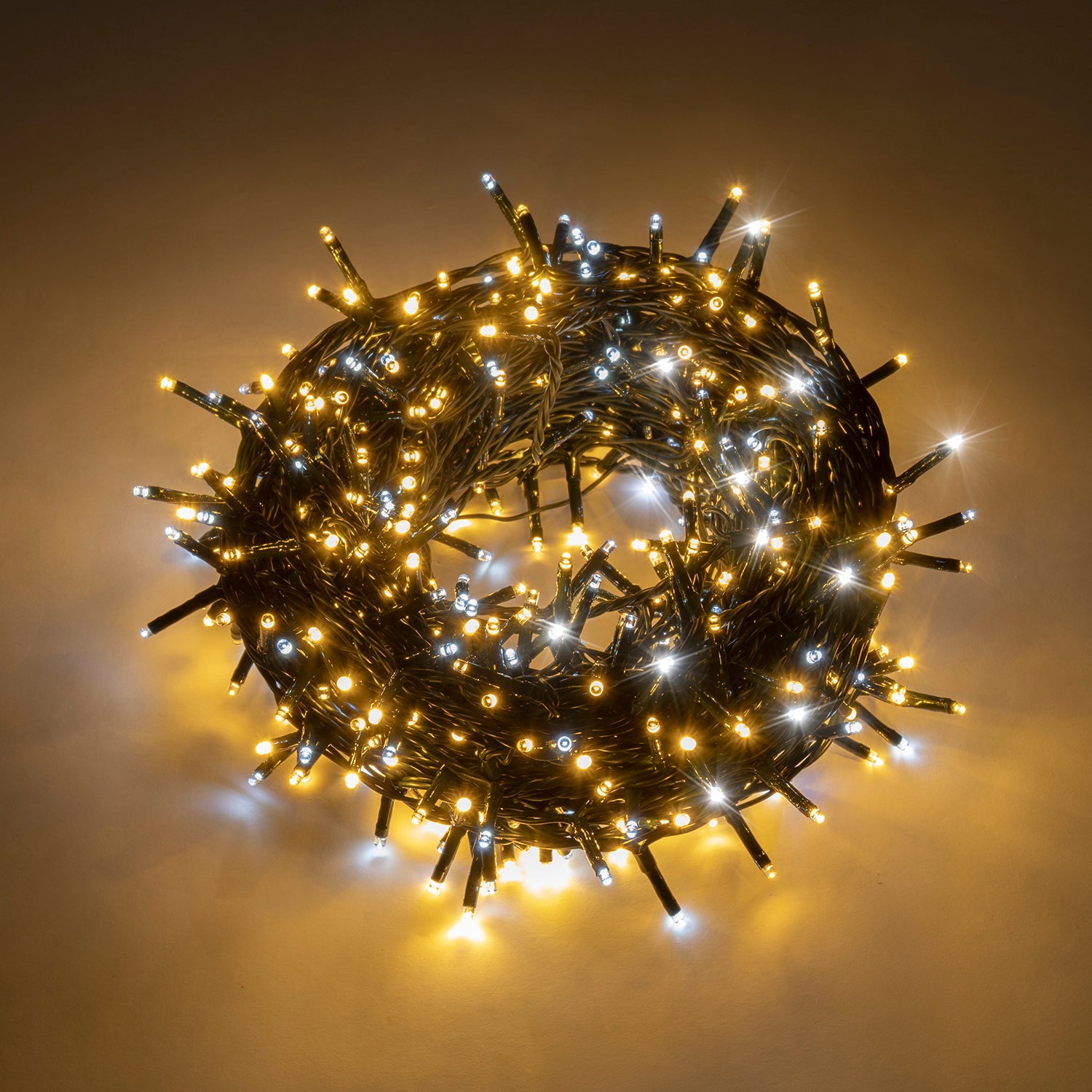 DICTROLUX - Catena Luminosa 500 Led Bianco Caldo e Freddo Mix Flash - 25 metri di catena luminosa