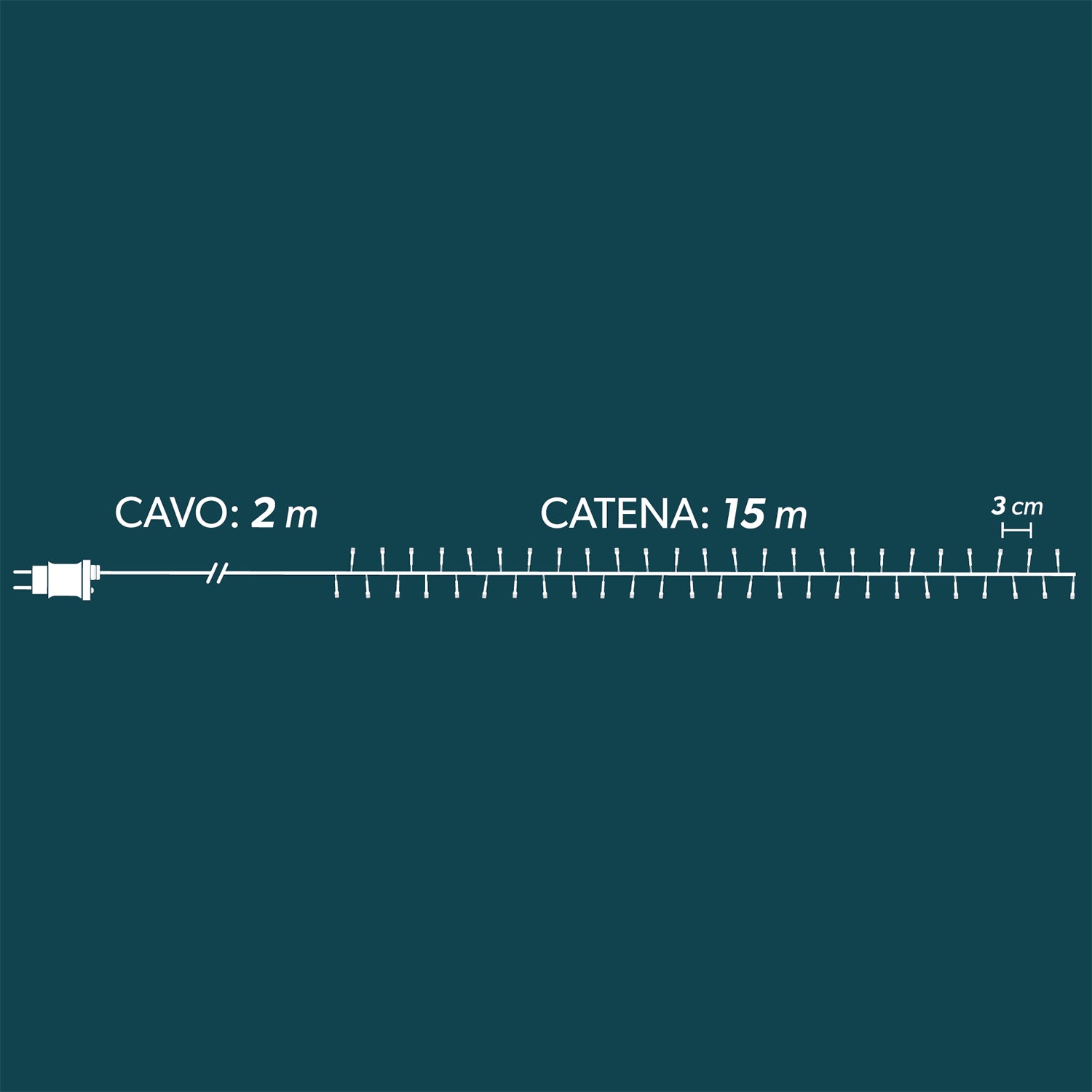 DICTROLUX - Catena Luminosa Compact 500 LED Multicolor Candy 15 metri