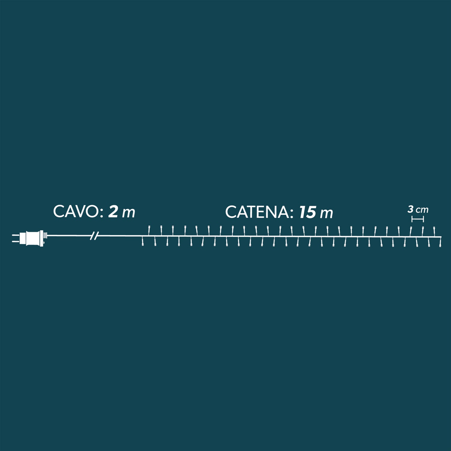 DICTROLUX - Catena Luminosa Compact 500 LED Multicolor 15 metri