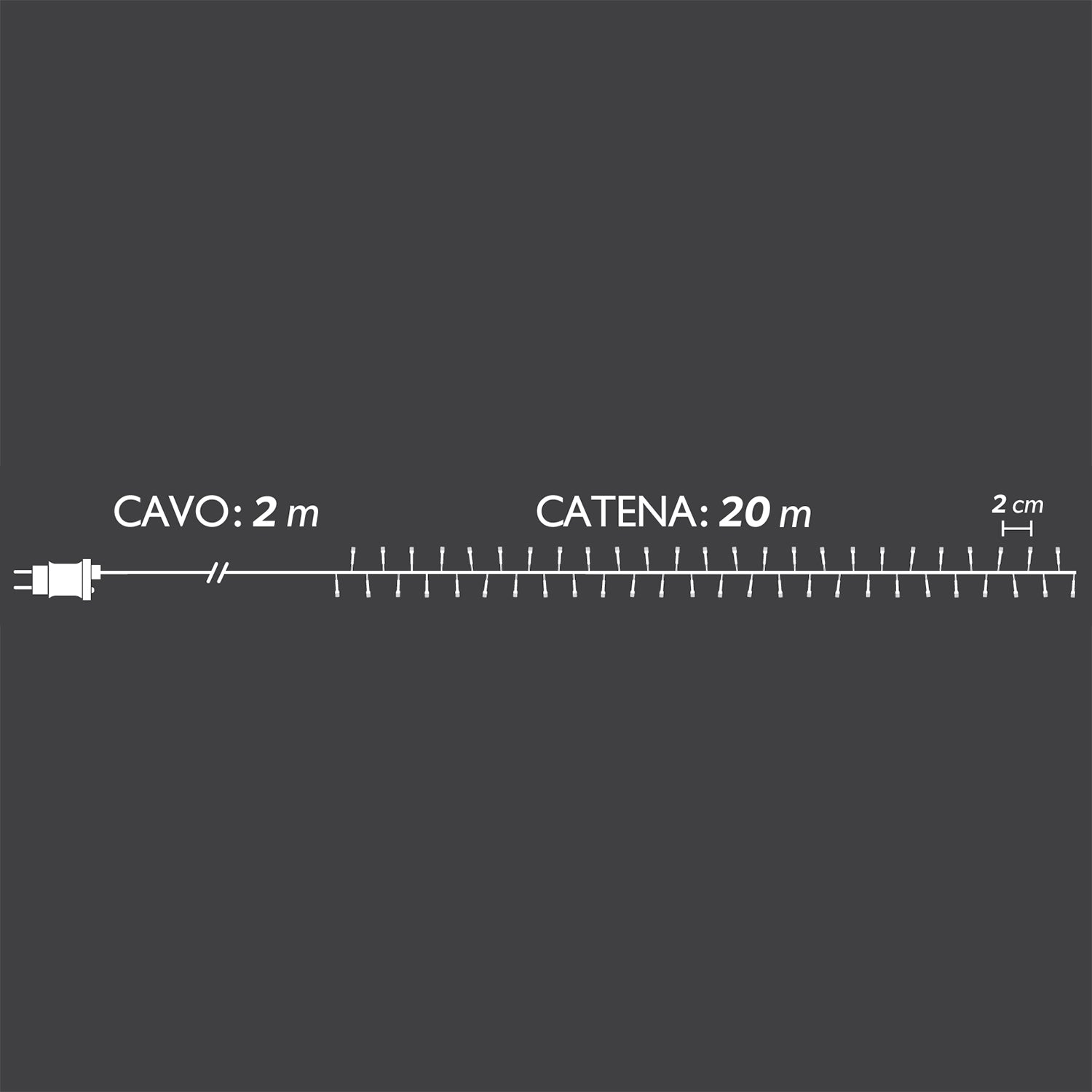DICTROLUX - Catena Luminosa Compact 1000 LED Multicolor Polar 20 metri