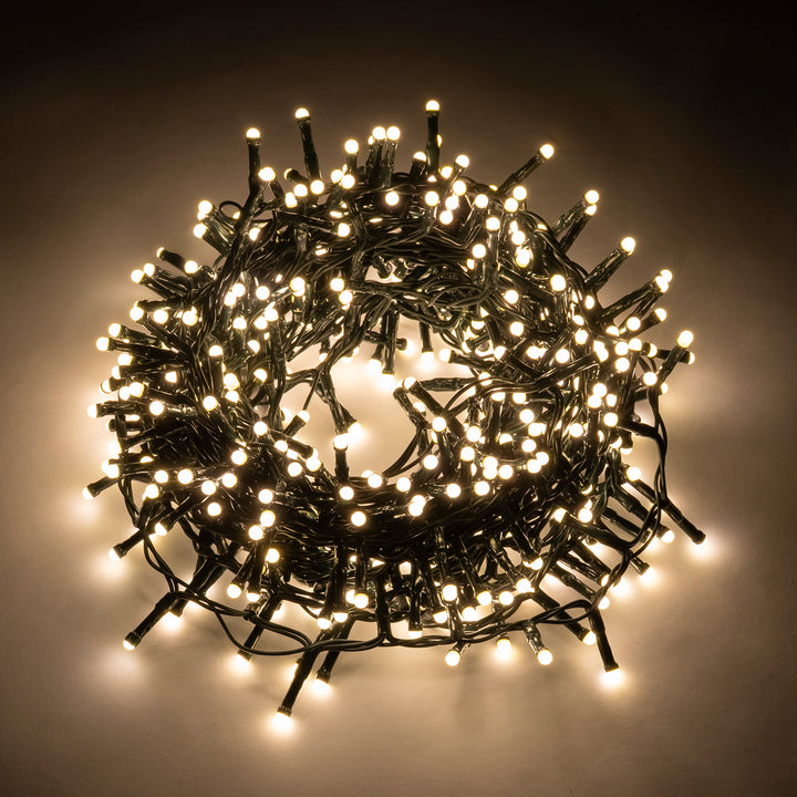 DICTROLUX - Catena Luminosa 500 LED Bianco Caldo Soft MiniPearl 12,5 metri