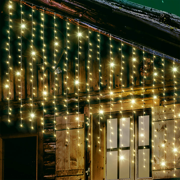 DICTROLUX - Tenda Luminosa 320 LED Bianco Caldo Mix Flash 2x1,5m