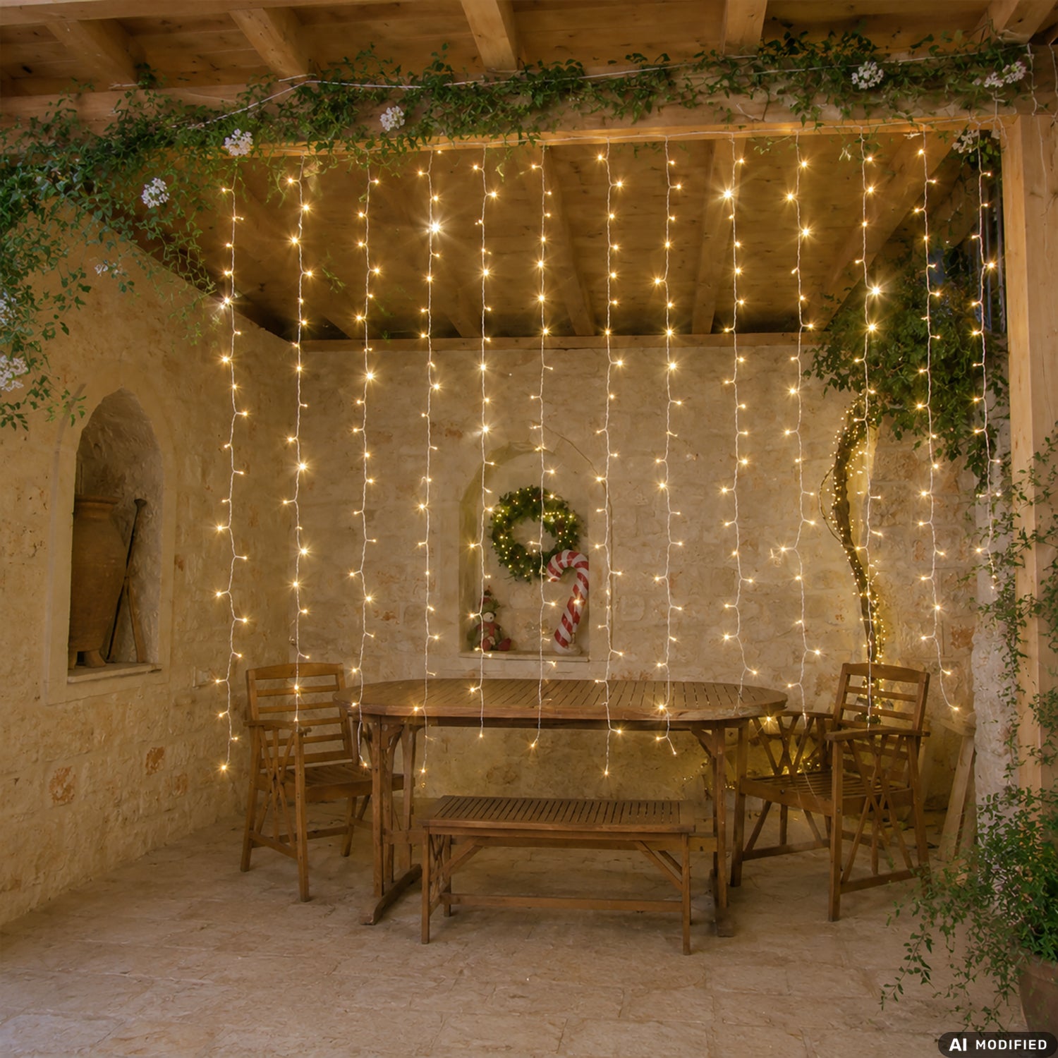 DICTROLUX - Tenda Luminosa Mix Flash 320 LED Bianco Caldo h1,5x2 metri