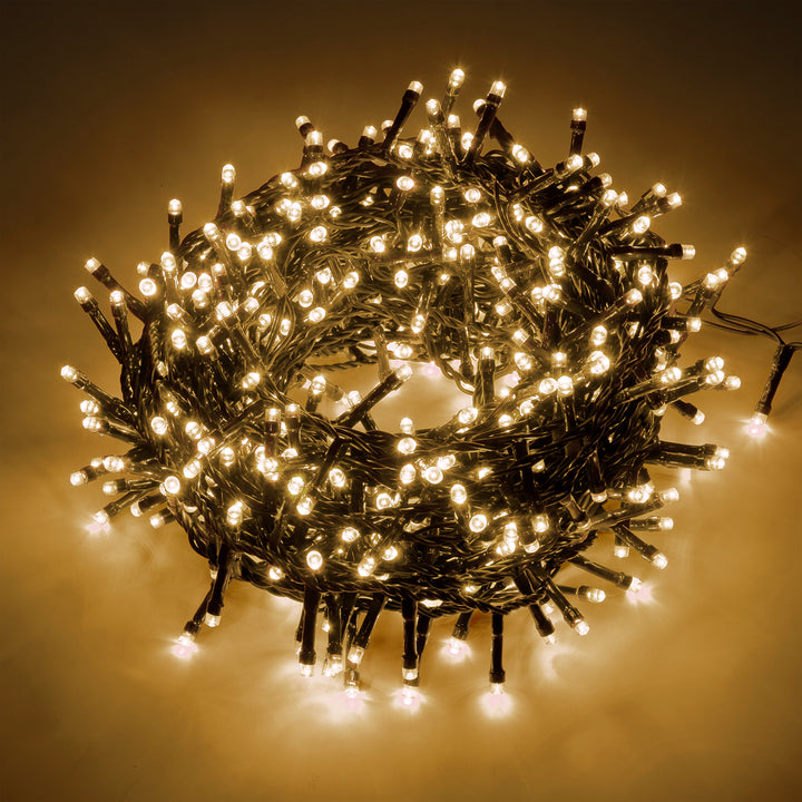 DICTROLUX - Catena Luminosa 500 LED Bianco Caldo 25 metri