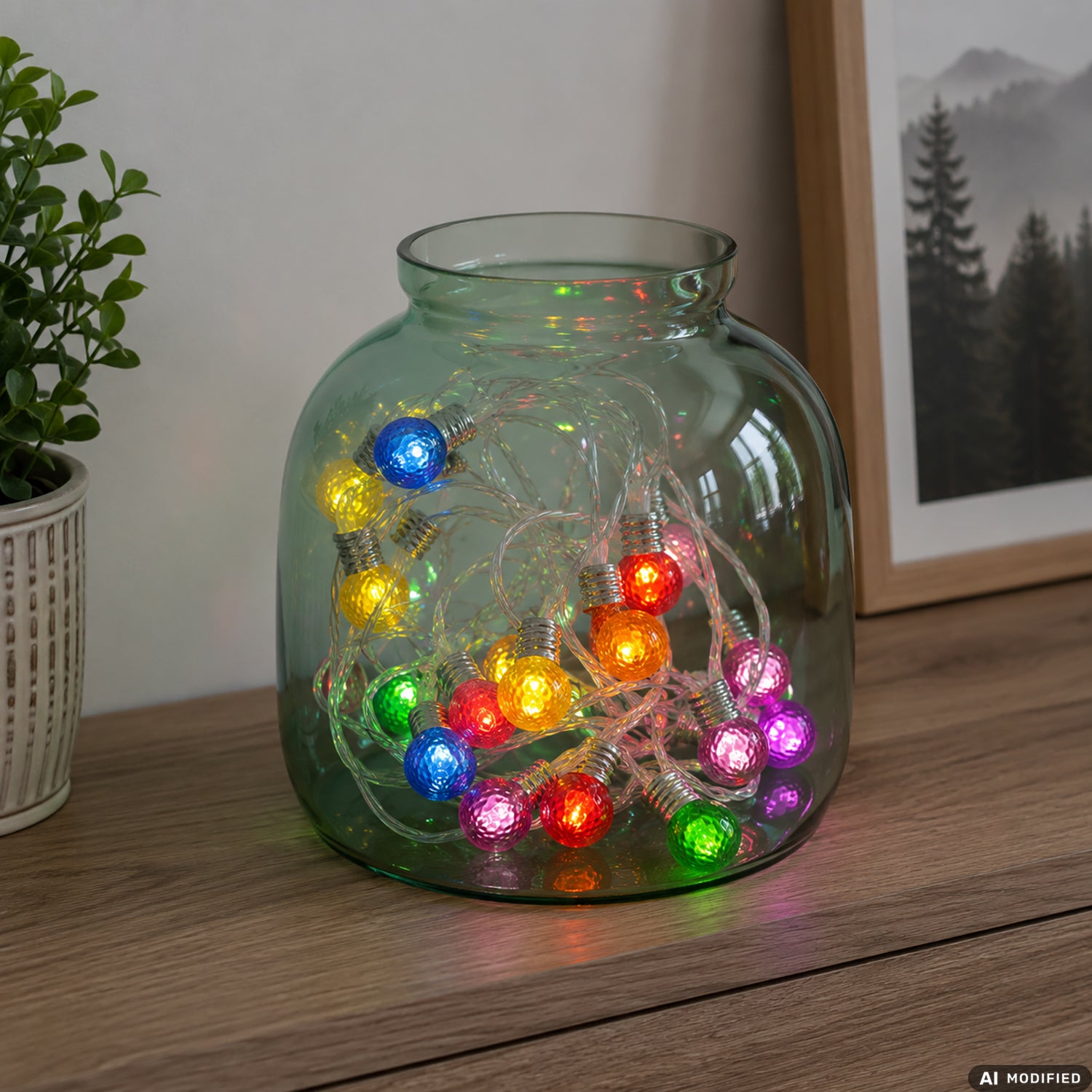 DICTROLUX - Catena Luminosa 20 Lampadine LED Multicolor a Batteria 2 metri