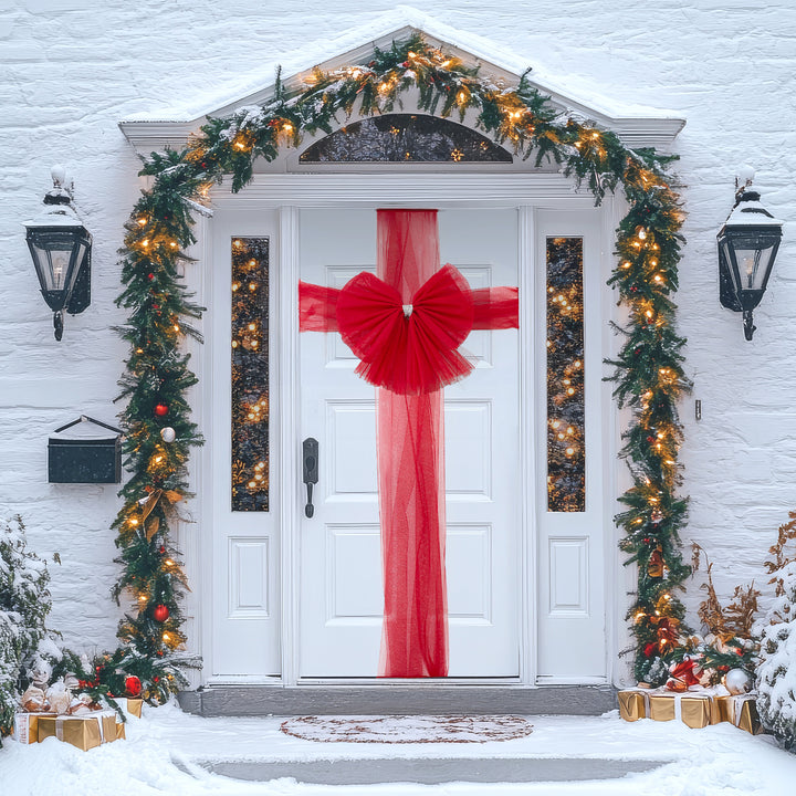 VESTIAMO CASA GRAN NATALE - Fiocco Natalizio per Porta Rosso