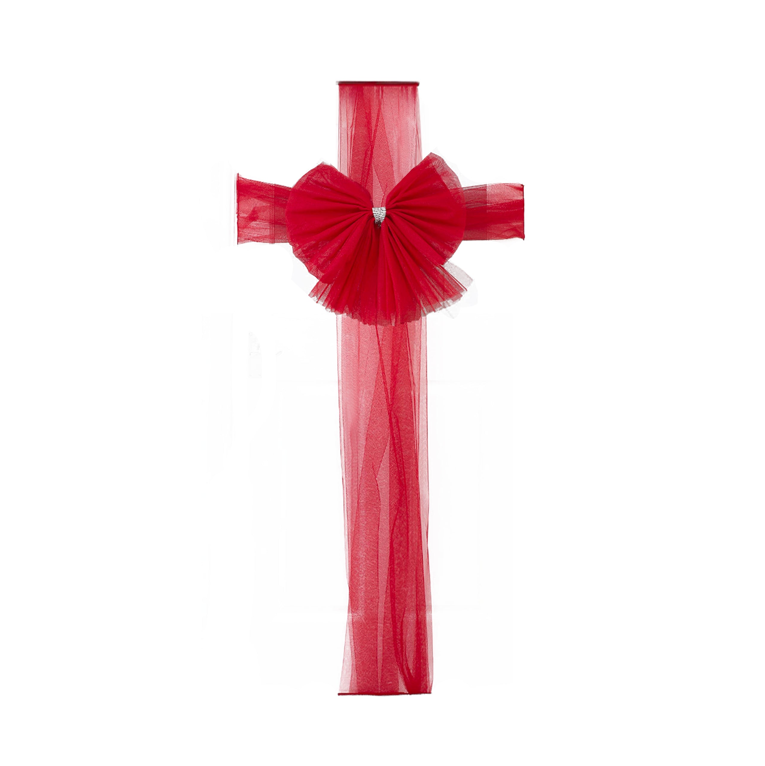 VESTIAMO CASA GRAN NATALE - Fiocco Natalizio per Porta Rosso 58x38 cm