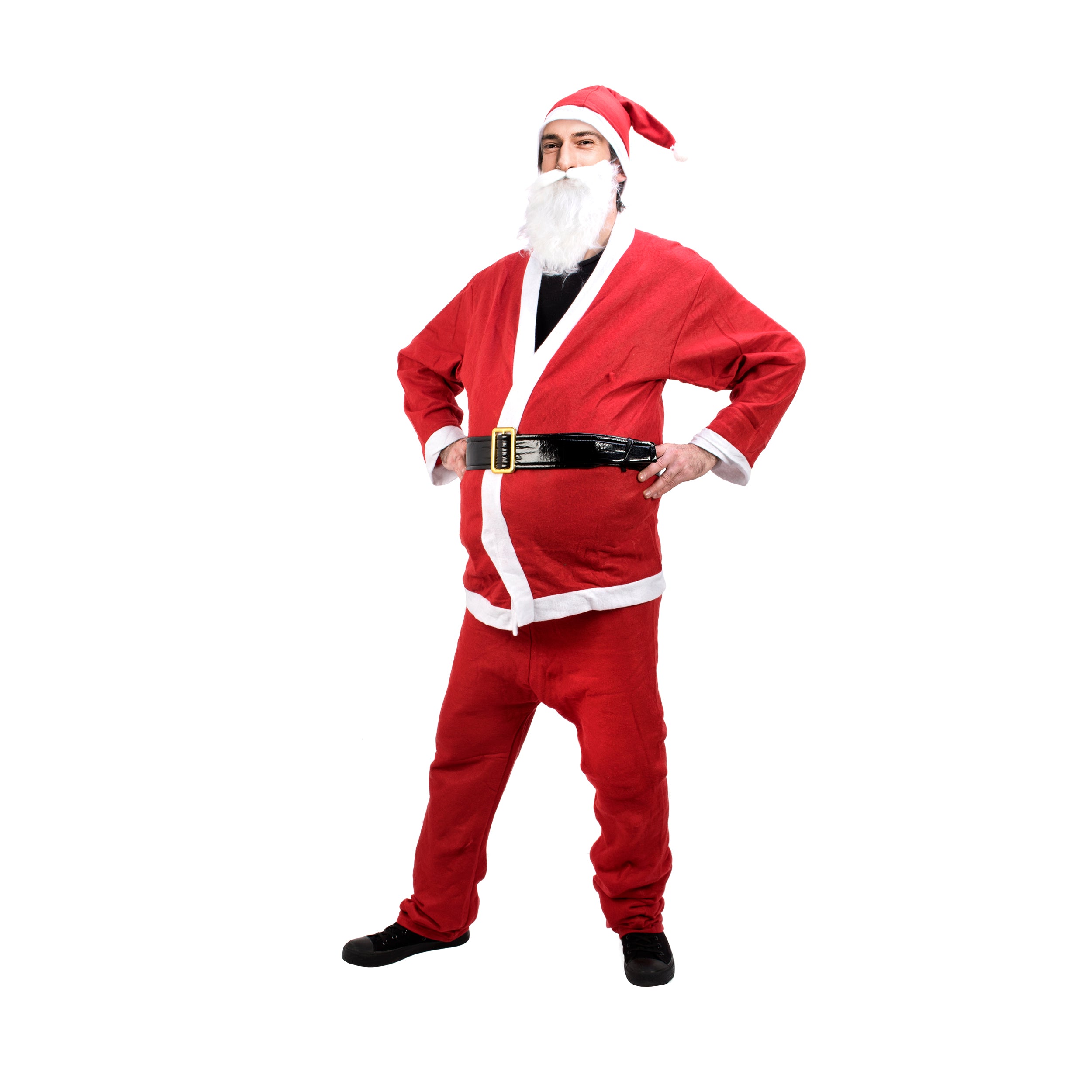 VESTIAMO CASA GRAN NATALE - Costume Babbo Natale Uomo Taglia M con Cappello, Barba, Giacca, Cintura e Pantalone