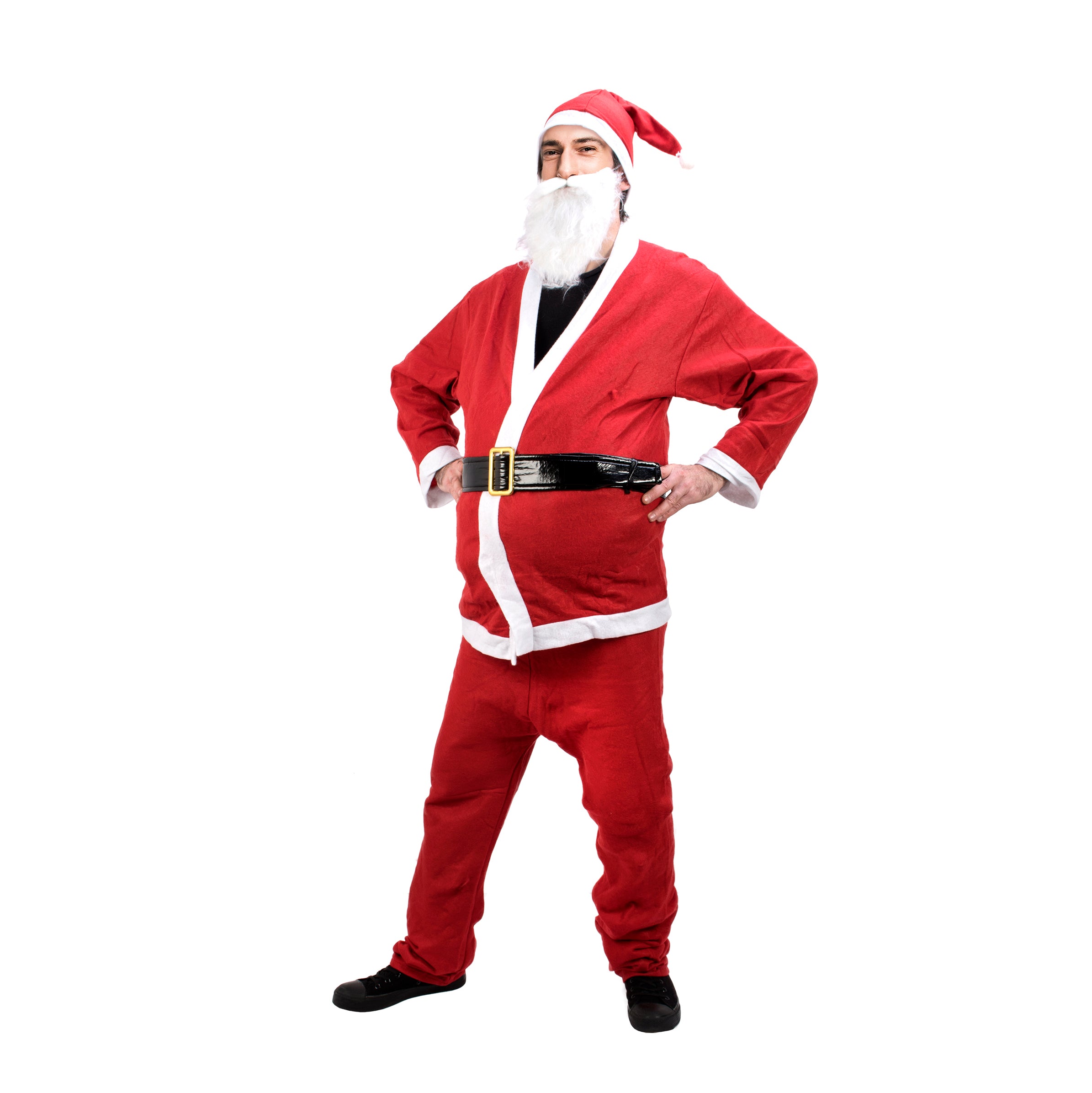VESTIAMO CASA GRAN NATALE - Costume Babbo Natale Uomo Taglia L con Cappello, Barba, Giacca, Cintura e Pantalone