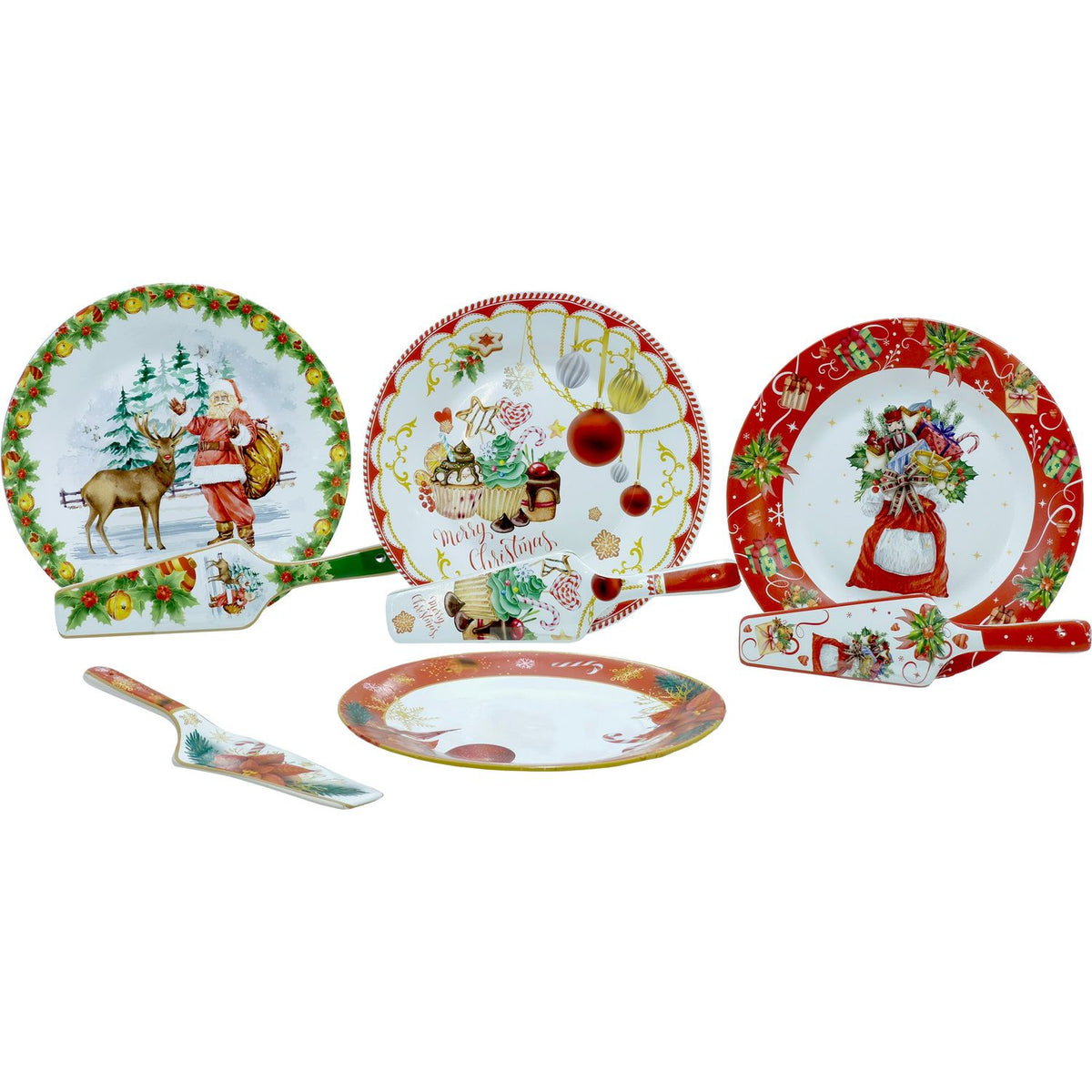 COSTWAY Set di 3 Alberi di Natale Artificiali Pre-illuminati 90 cm/120 cm/150 cm, Albero di