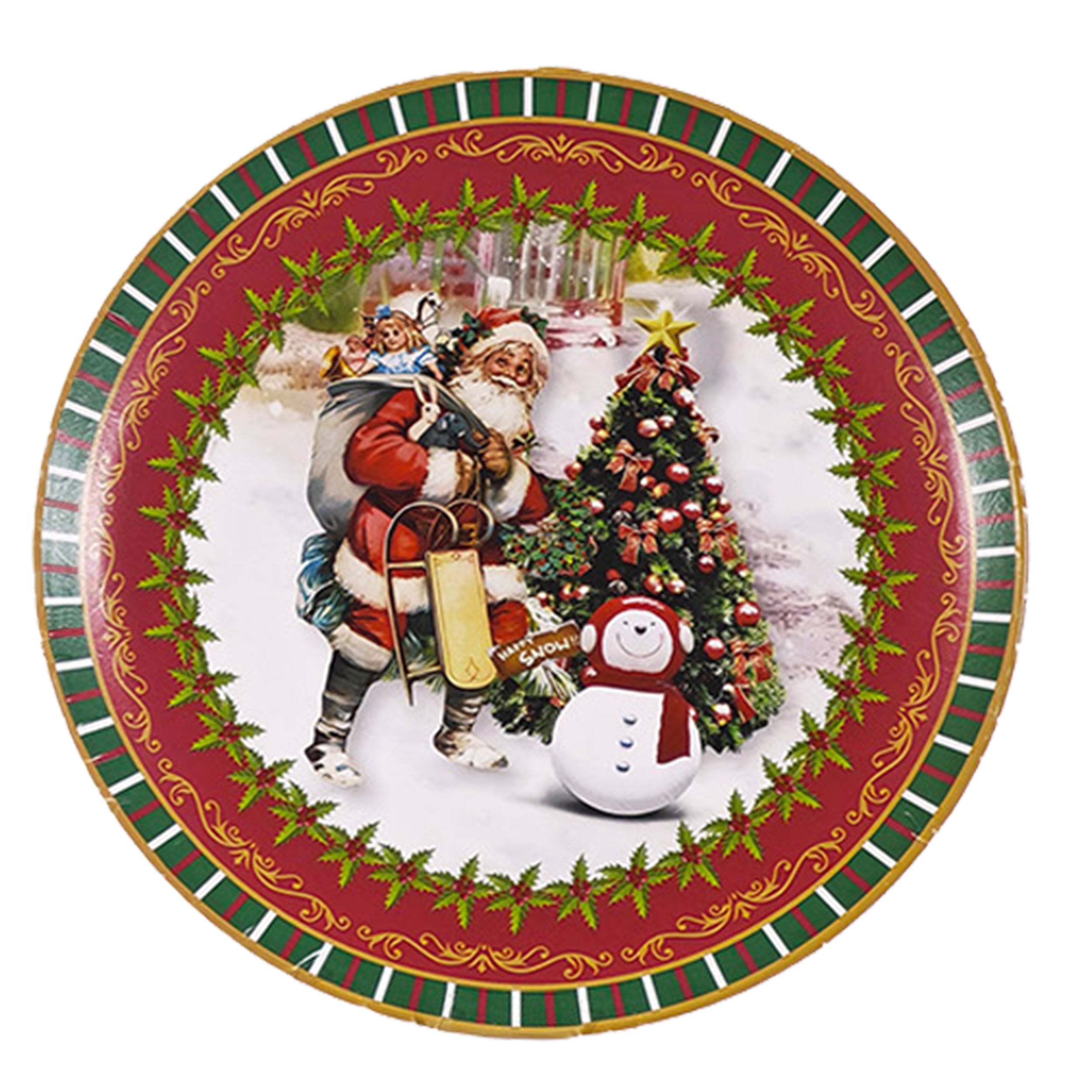 VESTIAMO CASA GRAN NATALE - Piatto Natalizio in Ceramica Decorativa - diametro 33 cm
