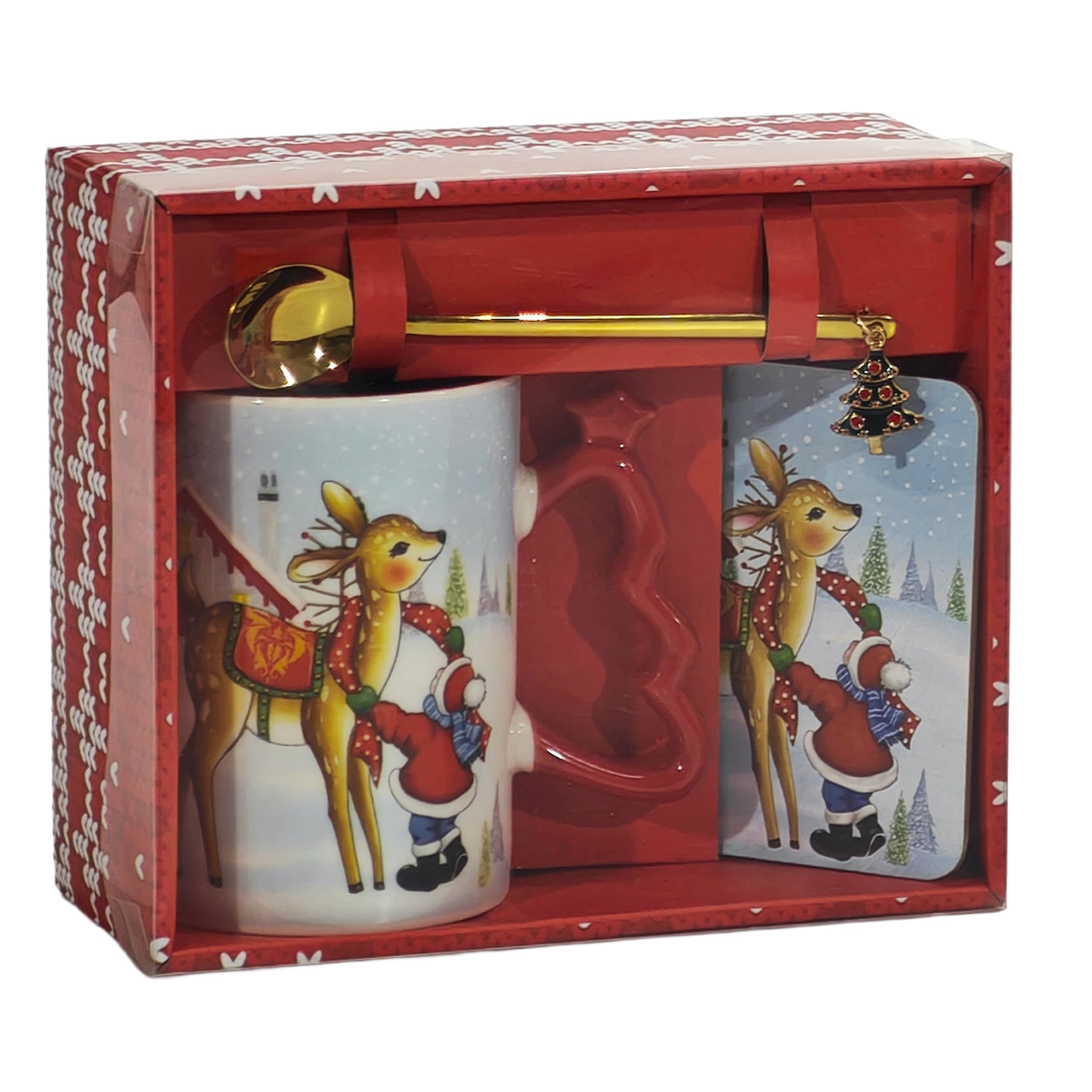 Set 8 Sottobicchieri Natalizi Diamond Art Painting JUNEBRUSHS, Diametro 10 Cm, Con Diamanti E Strumenti