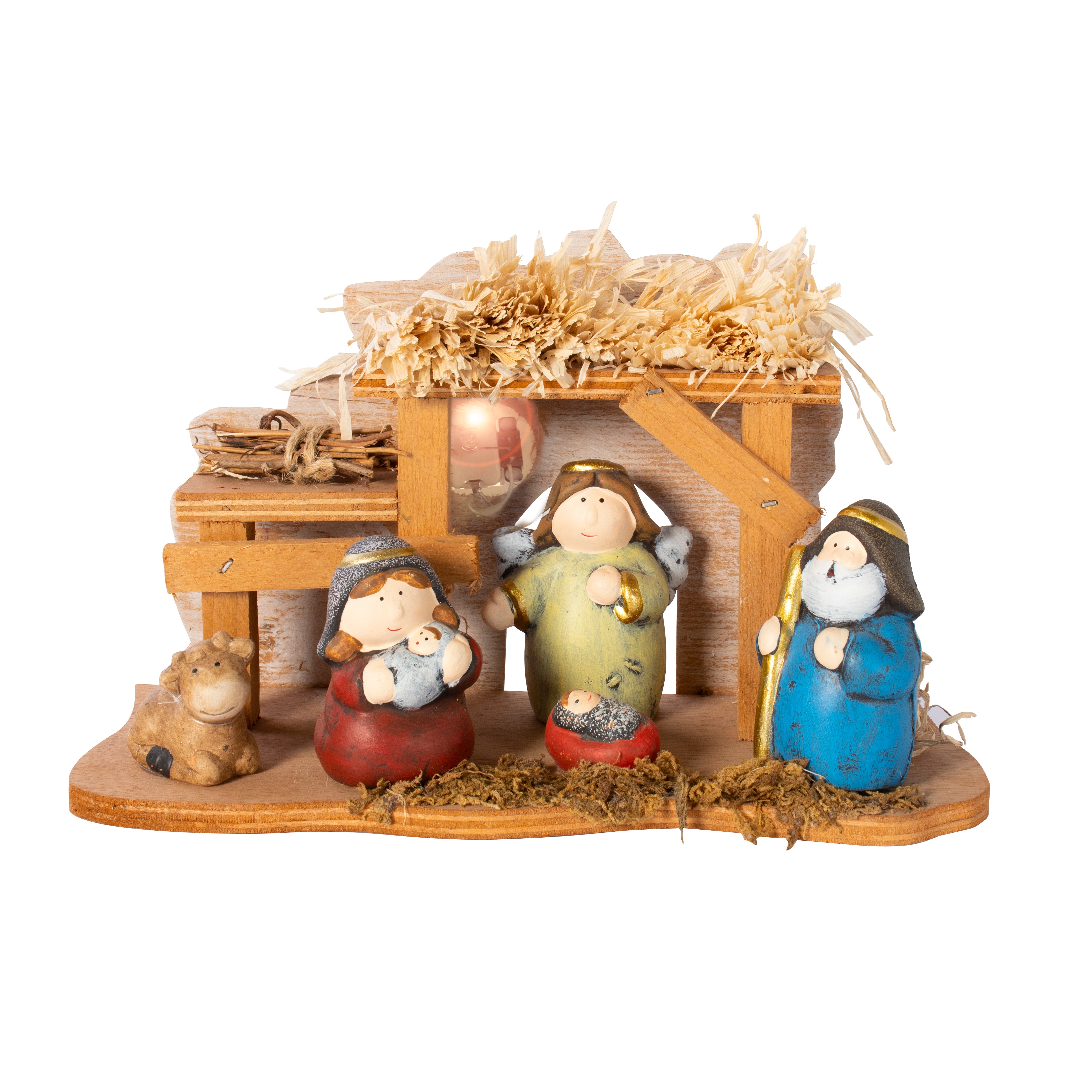 VESTIAMO CASA GRAN NATALE - Presepe con Capanna Luminosa h14,5x24,5 cm