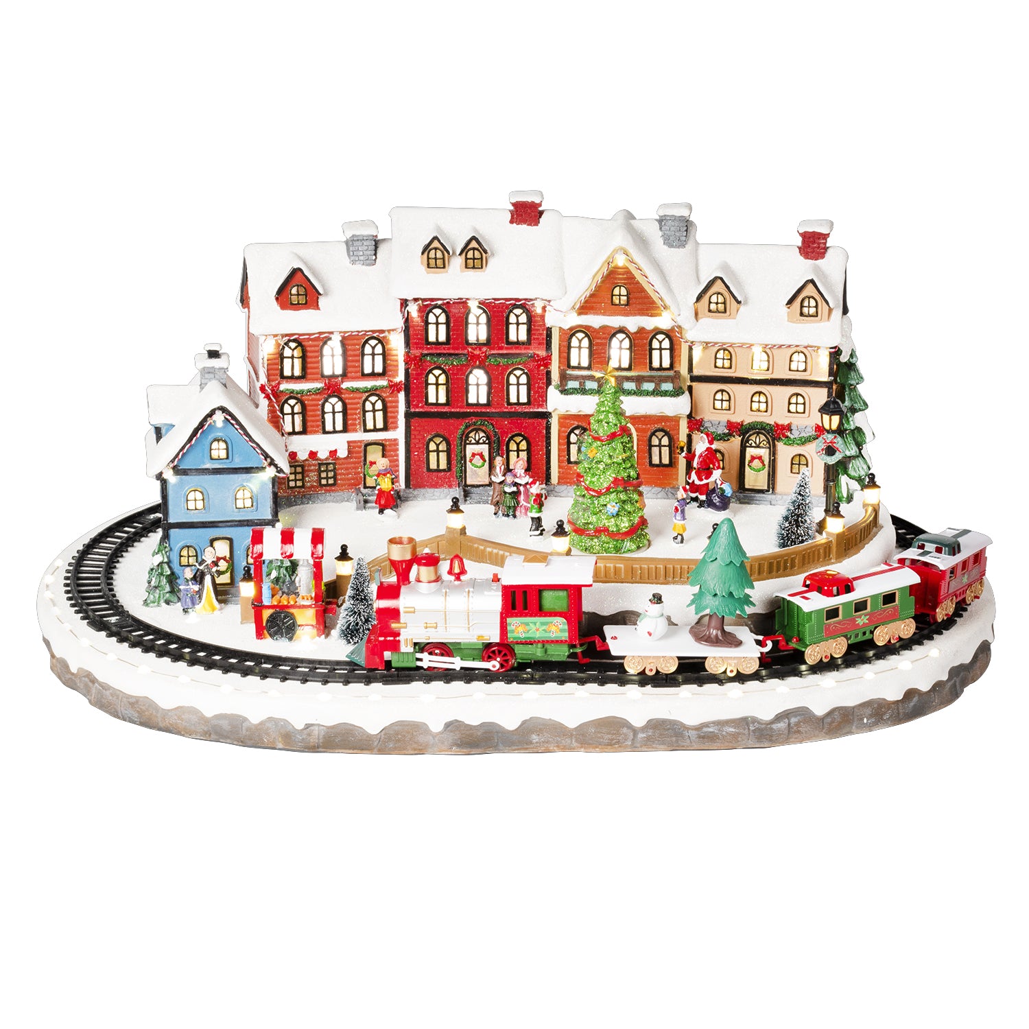 VESTIAMO CASA GRAN NATALE - Villaggio Natalizio La Città del Natale Luminoso con Trenino e Musica - h30x62x45 cm