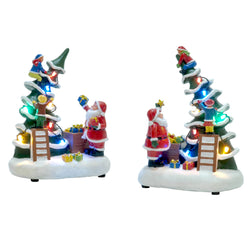 VESTIAMO CASA GRAN NATALE - Babbo Natale con Albero - h18x12x9 cm