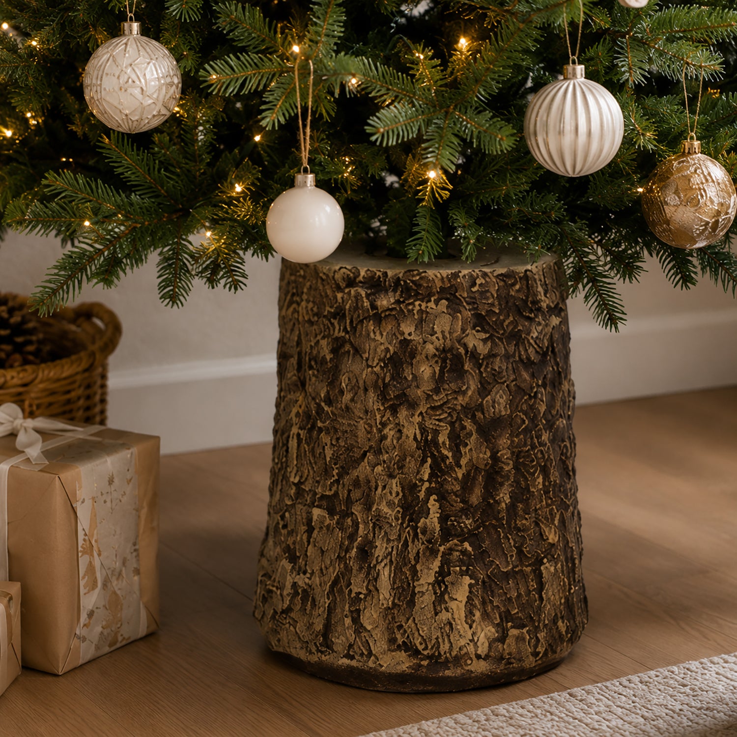VESTIAMO CASA GRAN NATALE - Base Albero di Natale Tronco - h28,5 cm diametro 22,5 cm