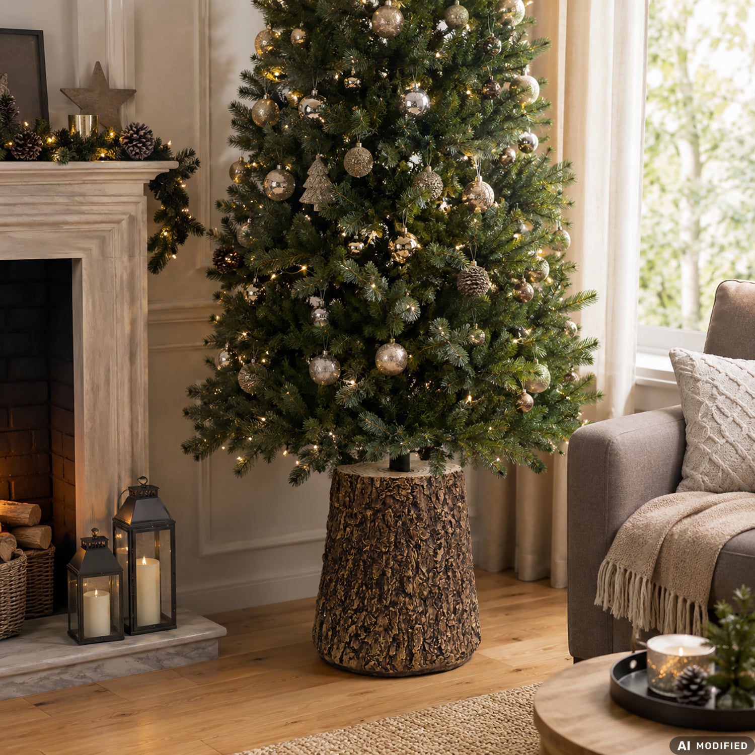 VESTIAMO CASA GRAN NATALE - Base Albero di Natale Tronco - h37 cm diametro 31,5 cm