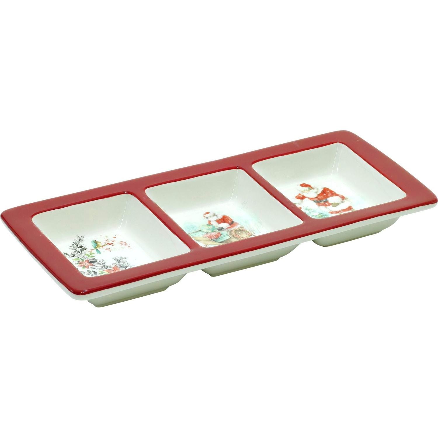 VESTIAMO CASA GRAN NATALE - Antipastiera 3 Posti Natalizia - h4x31,5x14 cm