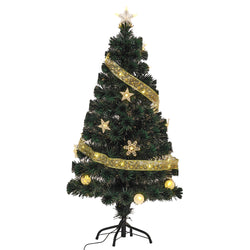 DICTROLUX - Albero di Natale Luminoso 20 Led Fibra Ottica Bianco Caldo - h120 cm diametro 60 cm