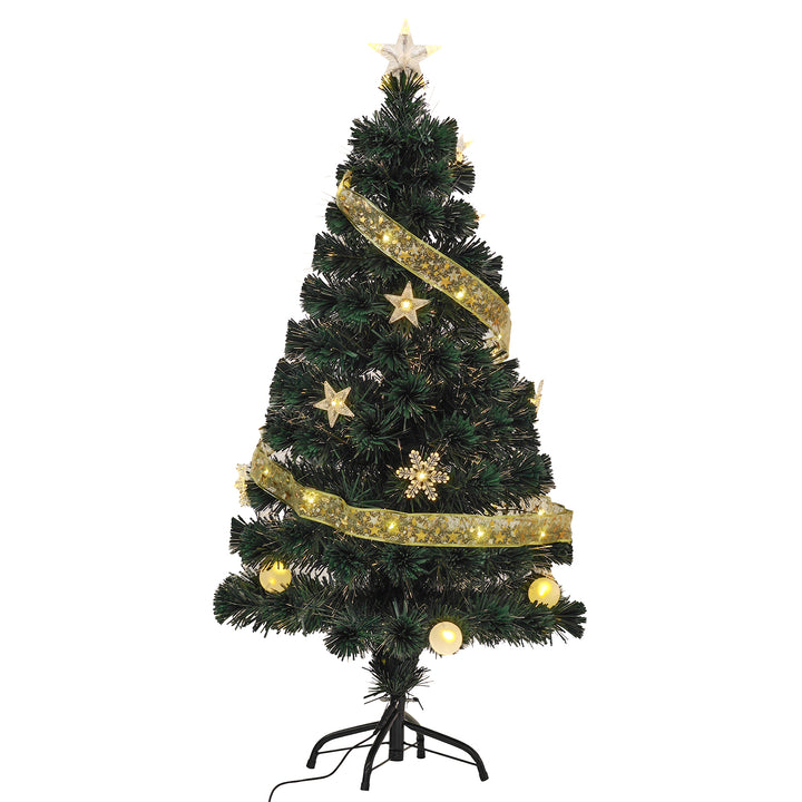 DICTROLUX - Albero di Natale Luminoso 20 Led Fibra Ottica Bianco Caldo - h120 cm diametro 60 cm