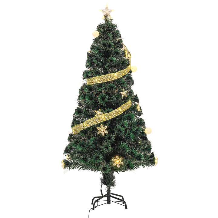 DICTROLUX - Albero di Natale Luminoso 25 Led Fibra Ottica Bianco Caldo - h150 cm diametro 72 cm