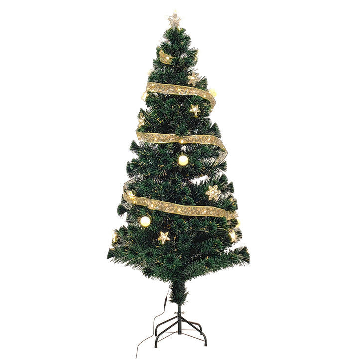 DICTROLUX - Albero di Natale Luminoso 30 Led Fibra Ottica Bianco Caldo - h180 cm diametro 80 cm