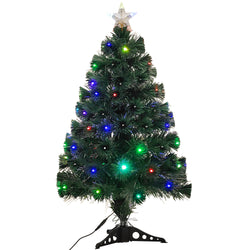 DICTROLUX - Albero di Natale Luminoso 95 Led RGB Fibra Ottica Multicolor - h90 cm diametro 48 cm