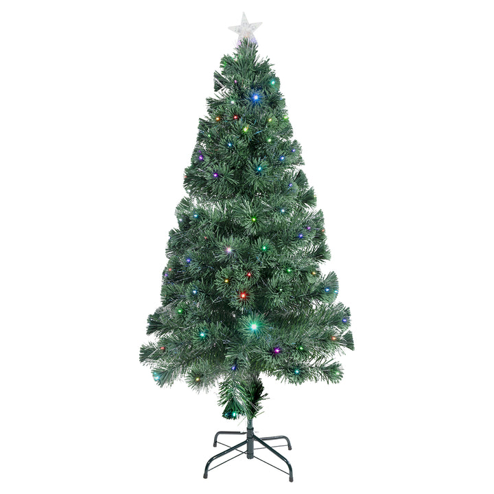 DICTROLUX - Albero di Natale Luminoso 205 Led RGB Fibra Ottica Multicolor - h180 cm diametro 80 cm