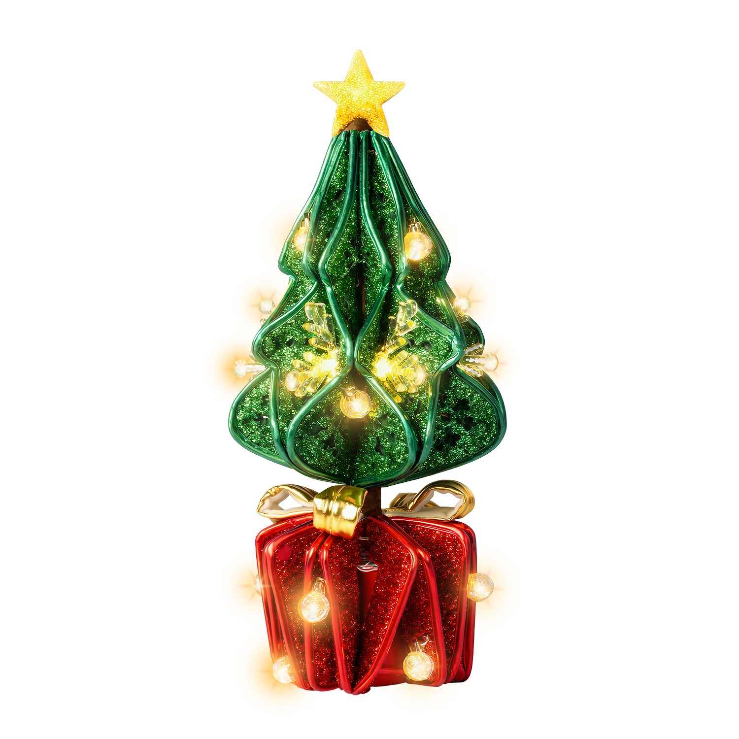 VESTIAMO CASA GRAN NATALE - Albero Natalizio Luminoso Glitterato Pieghevole h60 cm