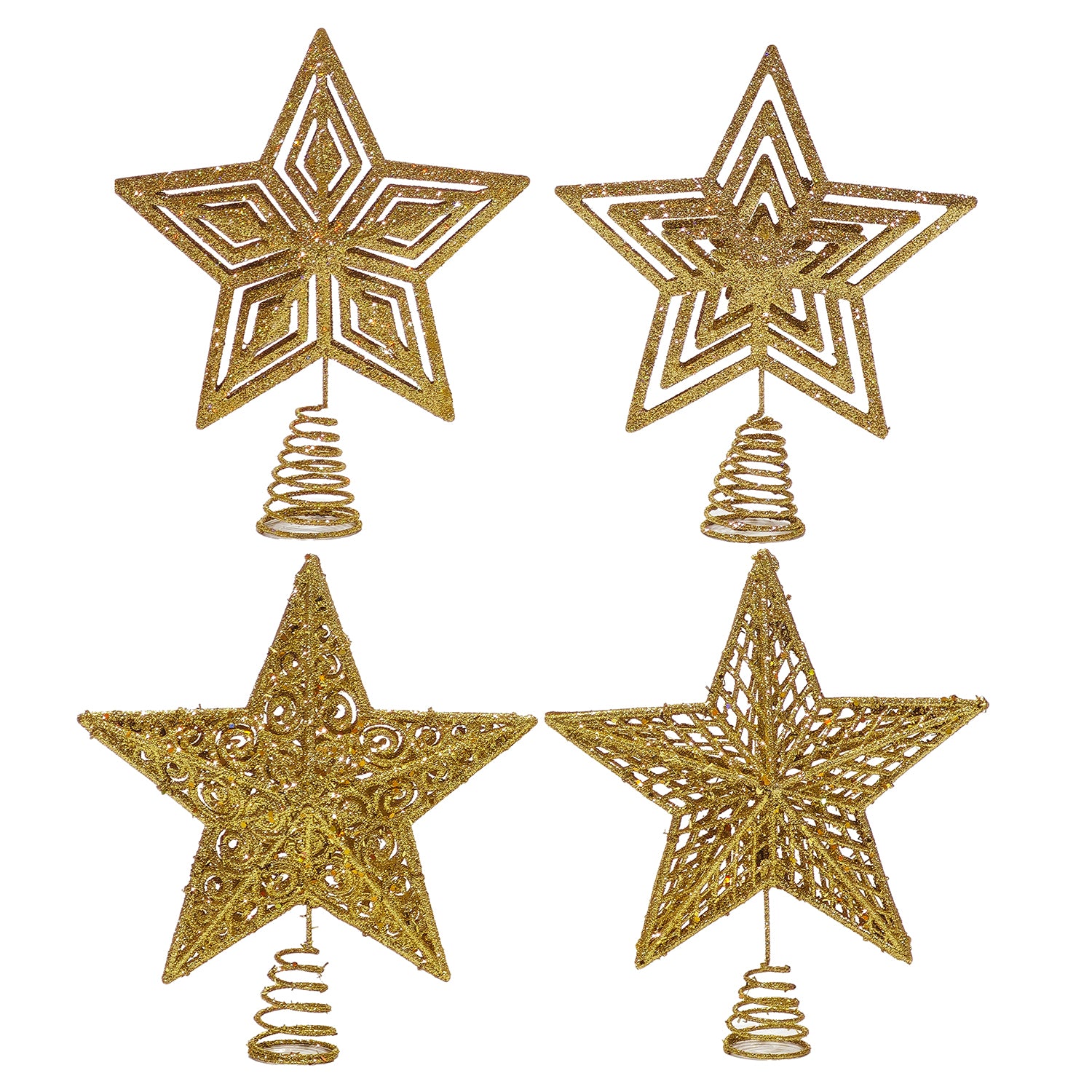 VESTIAMO CASA GRAN NATALE - Puntale Stella Natalizia Glitter Oro h27 cm