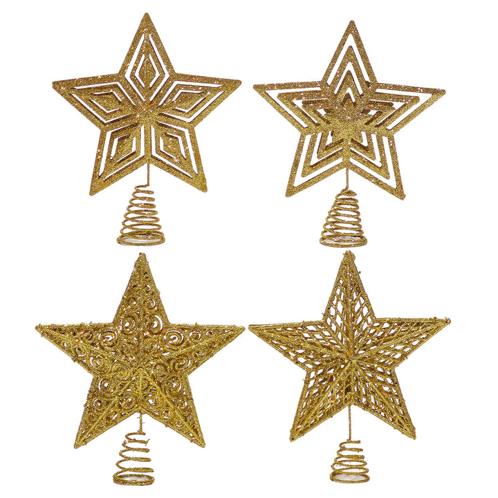 VESTIAMO CASA GRAN NATALE - Puntale Stella Natalizia Glitter Oro h27 cm