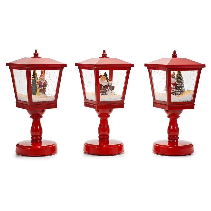 VESTIAMO CASA GRAN NATALE - Lampione Luminosa Natalizio con Neve e Musica h31 cm