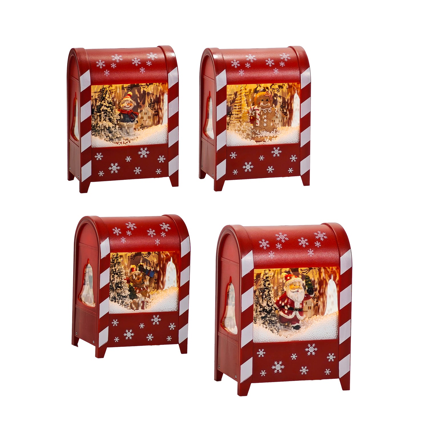 VESTIAMO CASA GRAN NATALE - Cassetta Postale Natalizia con Effetto Neve, Musica e Luci LED - h19x13,5x9,5 cm