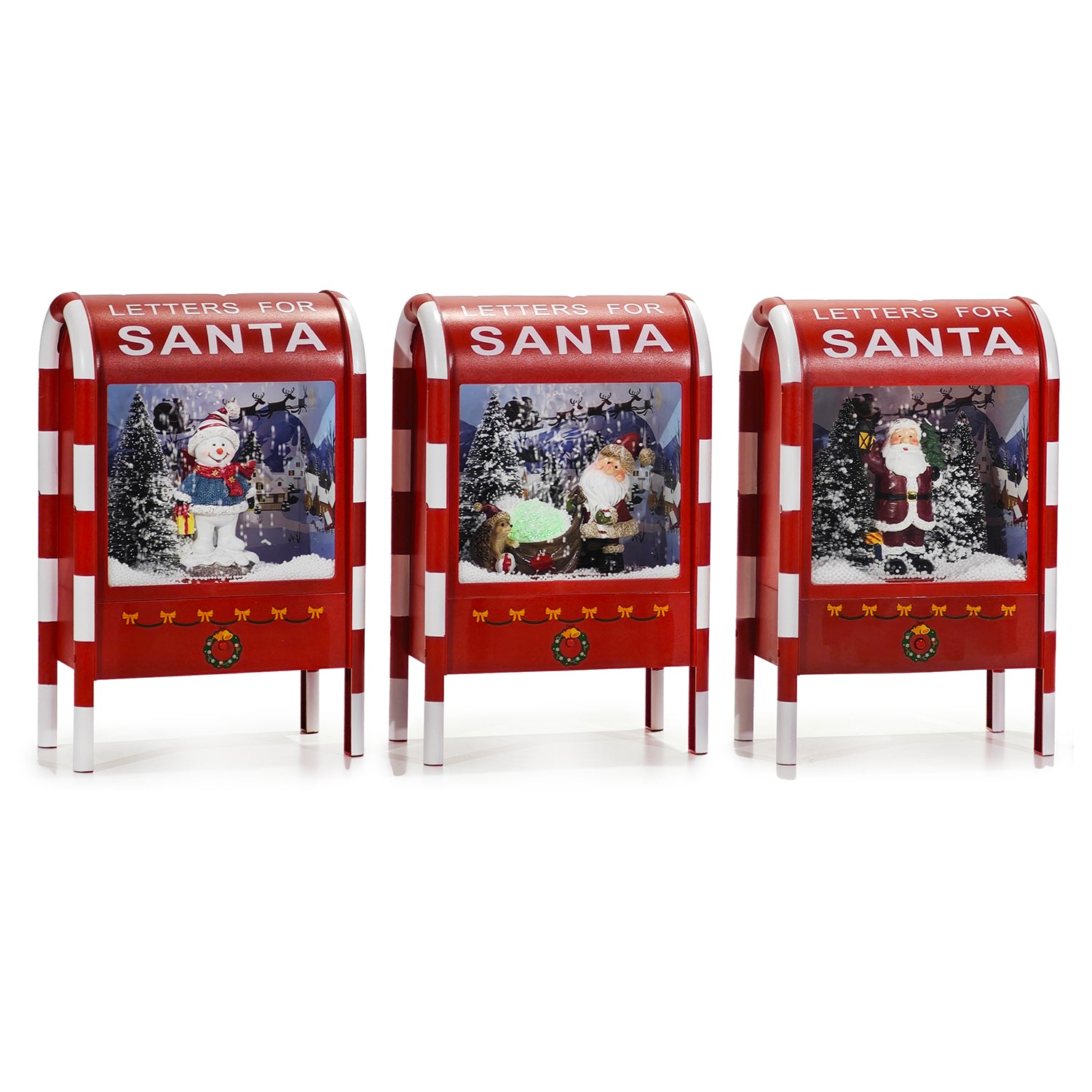 VESTIAMO CASA GRAN NATALE - Cassetta Postale Natalizia con Effetto Neve, Musica e Luci LED