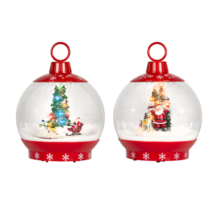VESTIAMO CASA GRAN NATALE - Sfera Natalizia con Effetto Neve, Musica e Luci LED - h32 cm diametro 25 cm