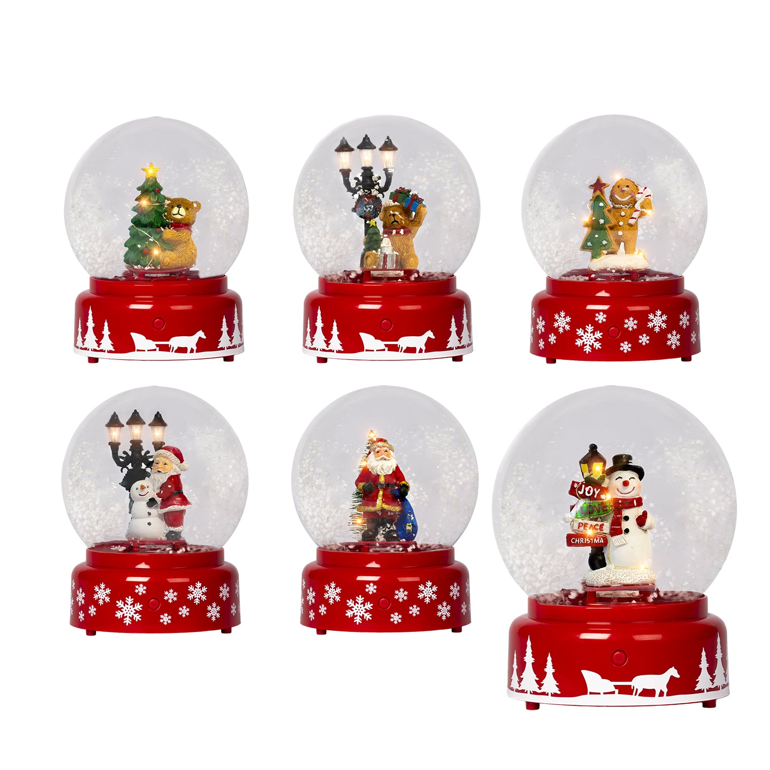 VESTIAMO CASA GRAN NATALE - Sfera Natalizia di Babbo Natale LED e Musica h18 cm