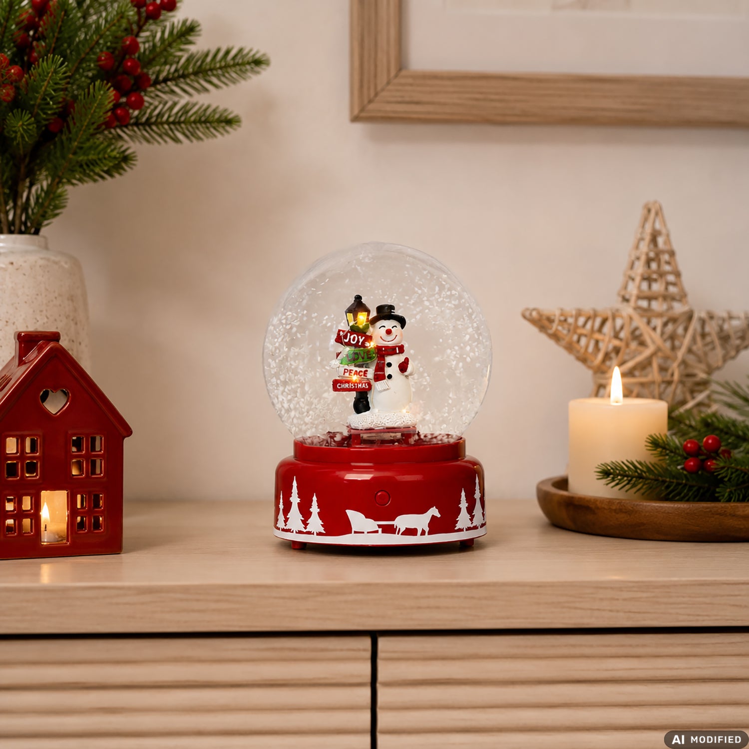 VESTIAMO CASA GRAN NATALE - Sfera Natalizia di Babbo Natale LED e Musica h18 cm