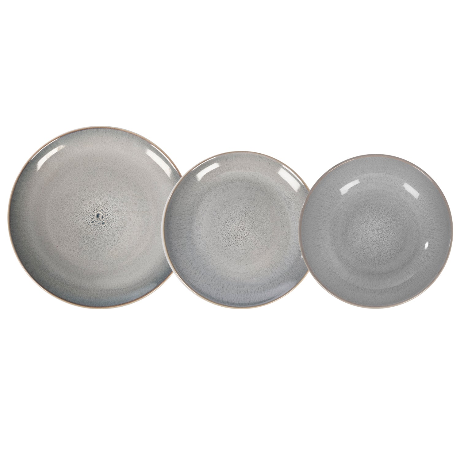 GUSTO CASA - Servizio di piatti in stoneware Reactive Grey 18 pezzi