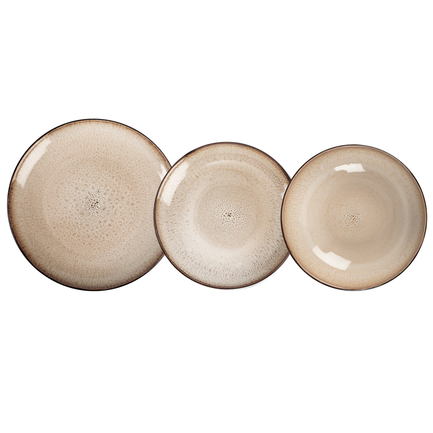 GUSTO CASA - Servizio di piatti in stoneware Reactive Beige 18 pezzi