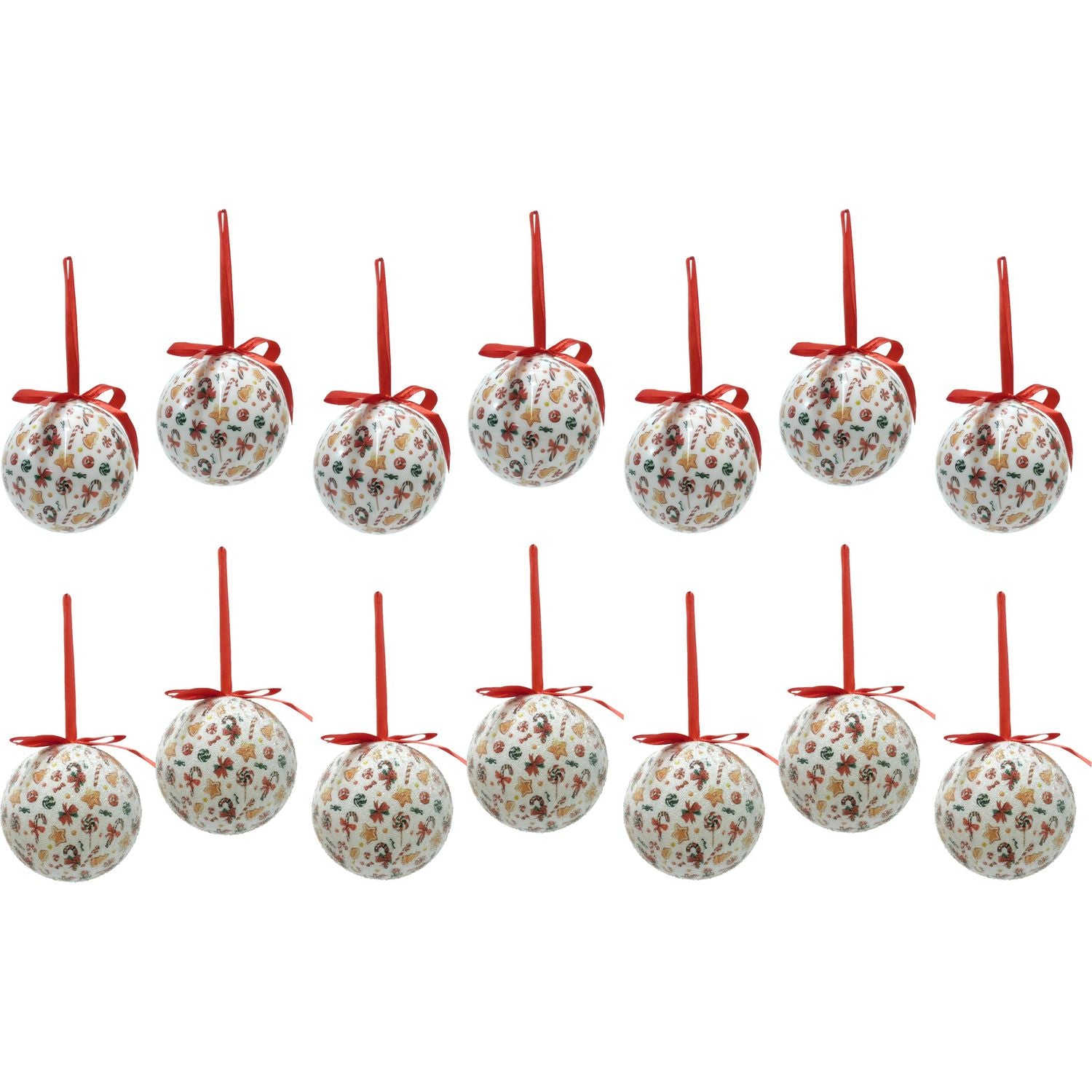 VESTIAMO CASA GRAN NATALE - Palle di Natale Linea Pan di Zenzero diametro 7,5 cm - set 14 pezzi