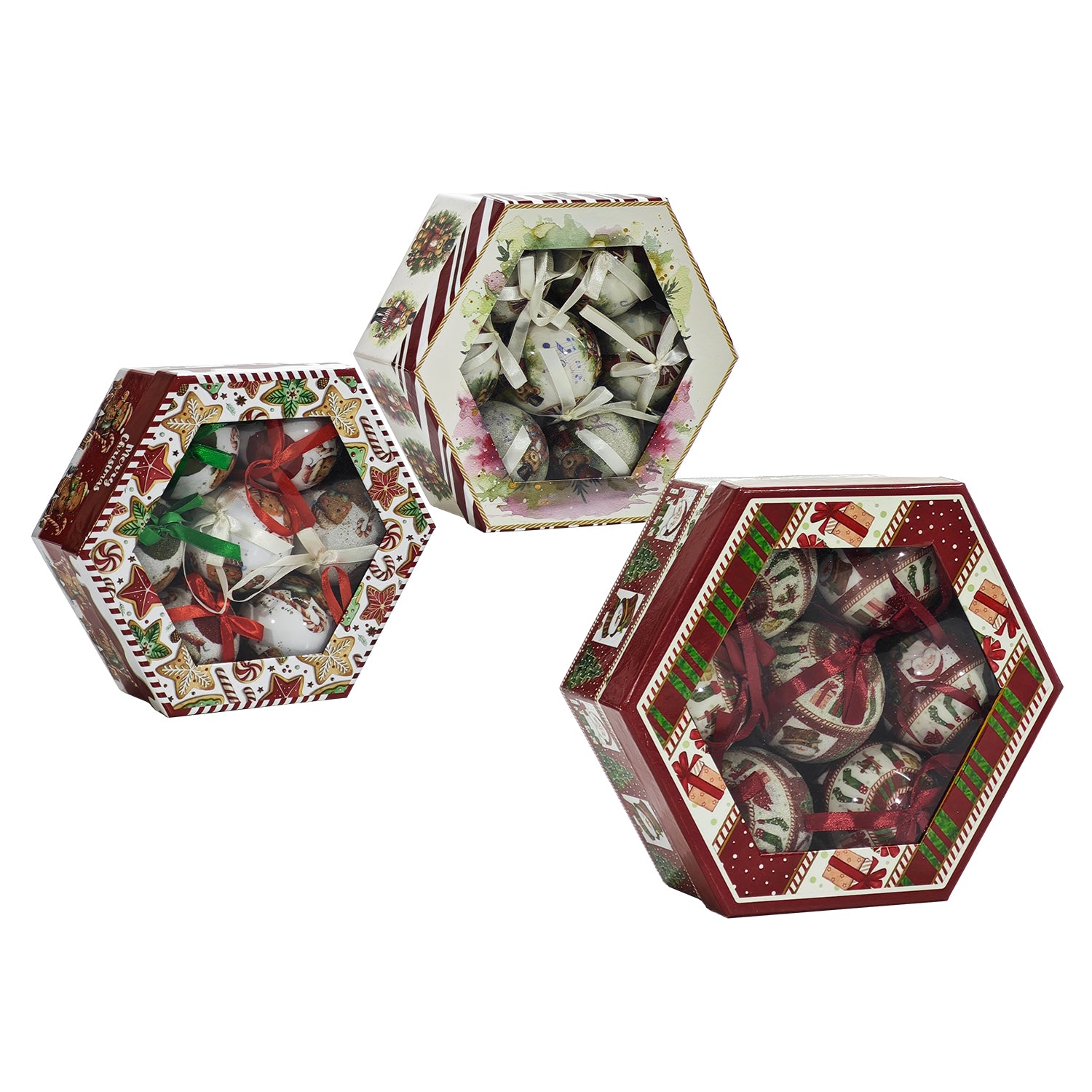 VESTIAMO CASA GRAN NATALE - Set 7 Palline di Natale Decorazioni assortite Infrangibili diametro 7,5 cm
