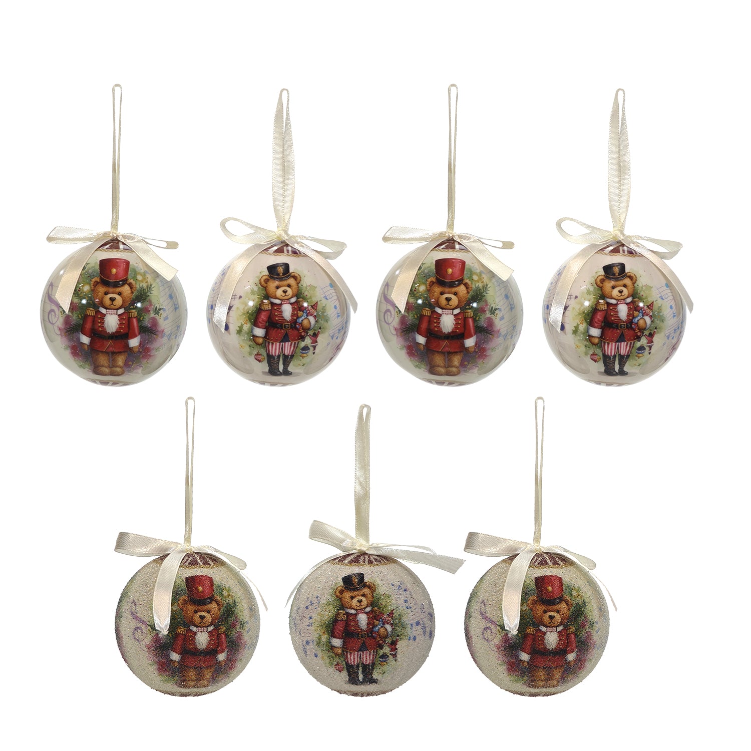 VESTIAMO CASA GRAN NATALE - Set 7 Palline di Natale Decorazioni assortite Infrangibili diametro 7,5 cm