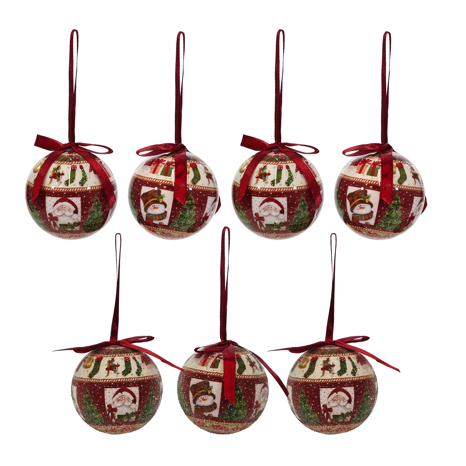 VESTIAMO CASA GRAN NATALE - Set 7 Palline di Natale Decorazioni assortite Infrangibili diametro 7,5 cm