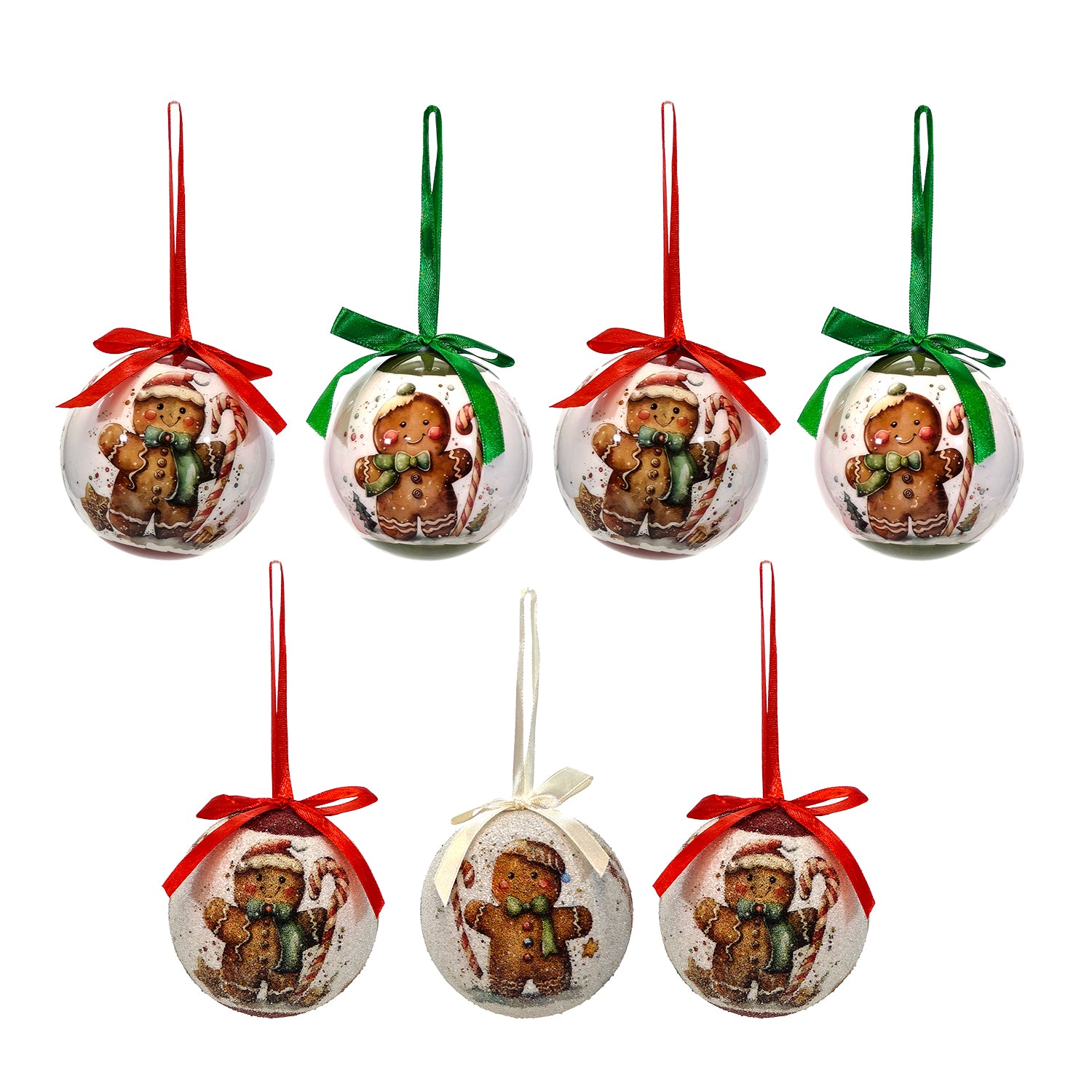 VESTIAMO CASA GRAN NATALE - Set 7 Palline di Natale Decorazioni assortite Infrangibili diametro 7,5 cm